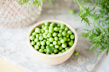 Fresh Peas in a bowl