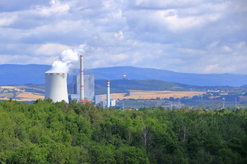 Fototapeta na wymiar Coal Fired Power Plant in Ledvice, Czech republic