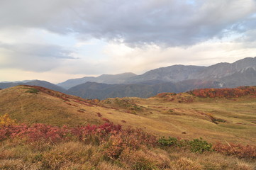 landscape with mountains and blue sky