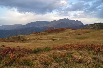 landscape with mountains and clouds