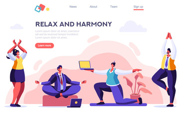 Emotional Job, Achievement Focus, Sport Relax, Meditation. Lifestyle. Office Health. Concept for Web Banner, Infographics, Hero Images. Flat Vector Illustration Isolated on White Background.