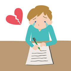 傷心の手紙　横書き　男の子