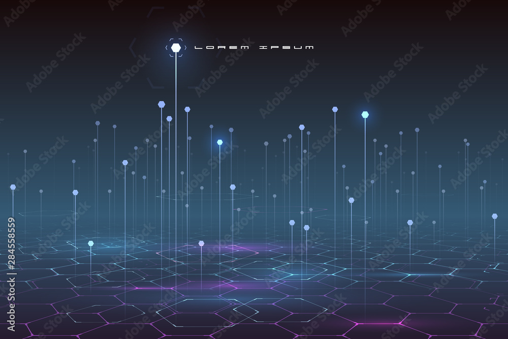 Wall mural abstract technology data background