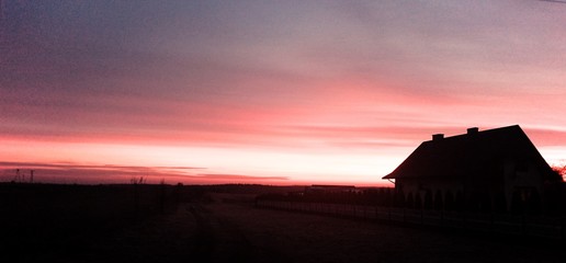Sunrise over Polish countryside (edited)