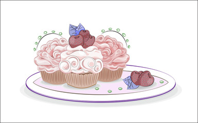 cupcakes with strawberry