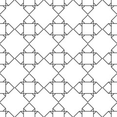 Obraz premium Geometric seamless pattern. Black and white decorative background. Backdrop for cover, wallpaper, textile and design