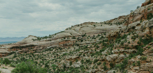 Desaturated desert vista in Colorado National Monument