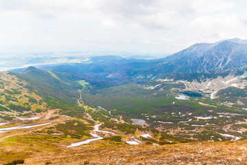 Obraz premium View from the top of Kasprowy Wierch mount. Tatry, Poland.
