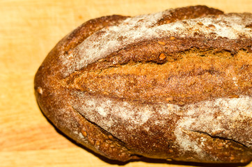 The craft rye bread, closeup