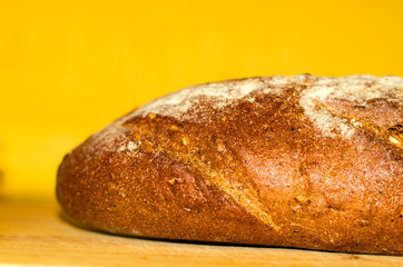 The craft rye bread, closeup