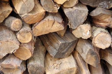 Fototapeta premium Close-up full frame view of a stack of firewood