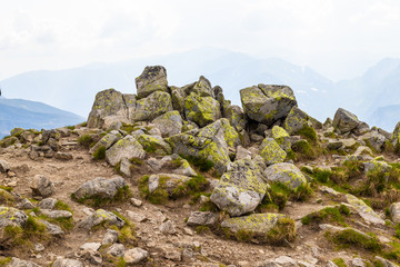Tourist Route To Kasprowy Wierch. Rocky trail high in the mountains.