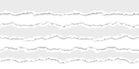 Obraz premium Seamless torn paper stripes. Paper texture with damaged edge. Vector illustration