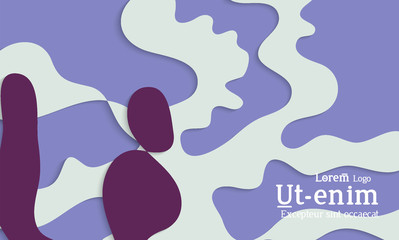 Abstract web templates with wavy cut out of paper layered shapes