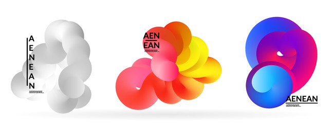 Fluid bright color badge set