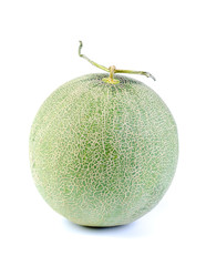 Green melons or cantaloupe isolated on white.