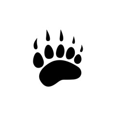 black bear trace silhouette. Vector flat illustration. polar bear paw © Ne Mariya