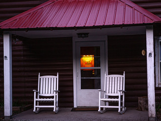 Red Roof, Empty Chairs and Open Door: Welcome to Ouray, Colorado