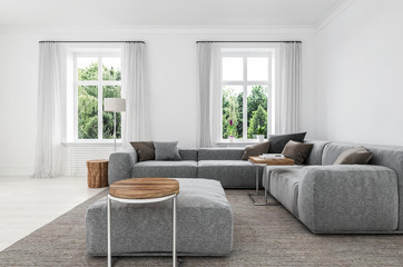 Comfortable minimalist sitting room interior