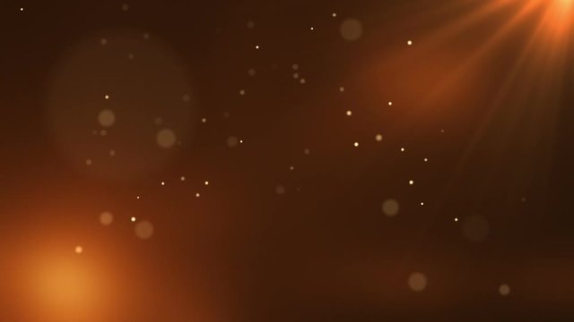Elegant Particles & Light Rays animated motion background with seamless looping Orange Brown Copper