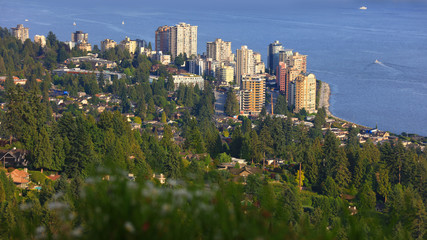 West Vancouver aerial view from the hill top
