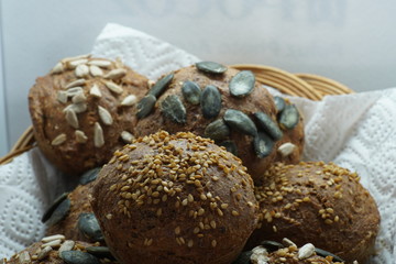 Freshly baked bread baked in a wood oven according to an old recipe wood stove