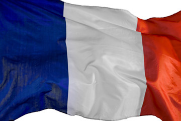 French flag waving in the studio
