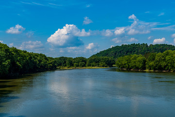 Fototapeta premium landscape with river and clouds