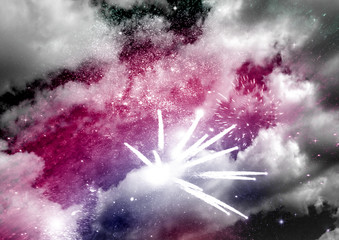 galaxy in a free space. 3D rendering