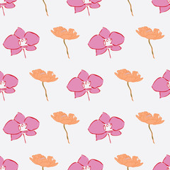 Flower blossom petals seamless repeat pattern design.