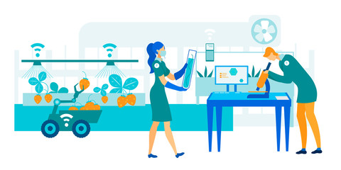 Smart Farm Greenhouse for Growing Strawberries.