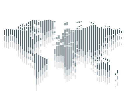 Stylized image of world map. Vector illustration