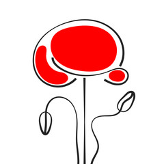 Poppy - Poppy Appeal. Modern Paper Design Isolated On White. Decorative Vector Flower