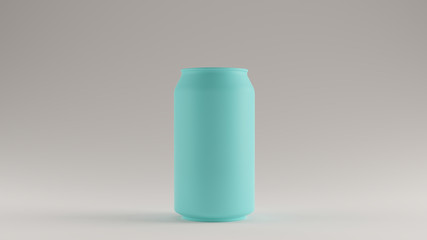 Gulf Blue Turquoise Drinks Can Beverage Soft Drinks Front View 3d illustration 3d render
