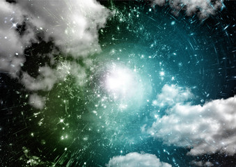 galaxy in a free space. 3D rendering