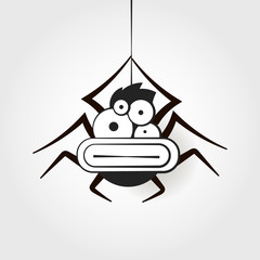 Hanging Vector Icon Spider Fear Phobia Psychology Vector Illustration