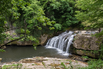 Waterfall near the Dryanovo monastery and the Bacho Kiro cave in Bulgaria