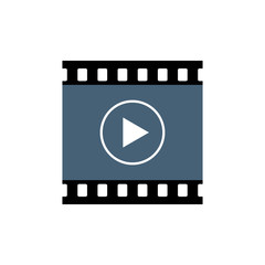 Fototapeta premium Playback button icon, video movie play vector isolated on white background