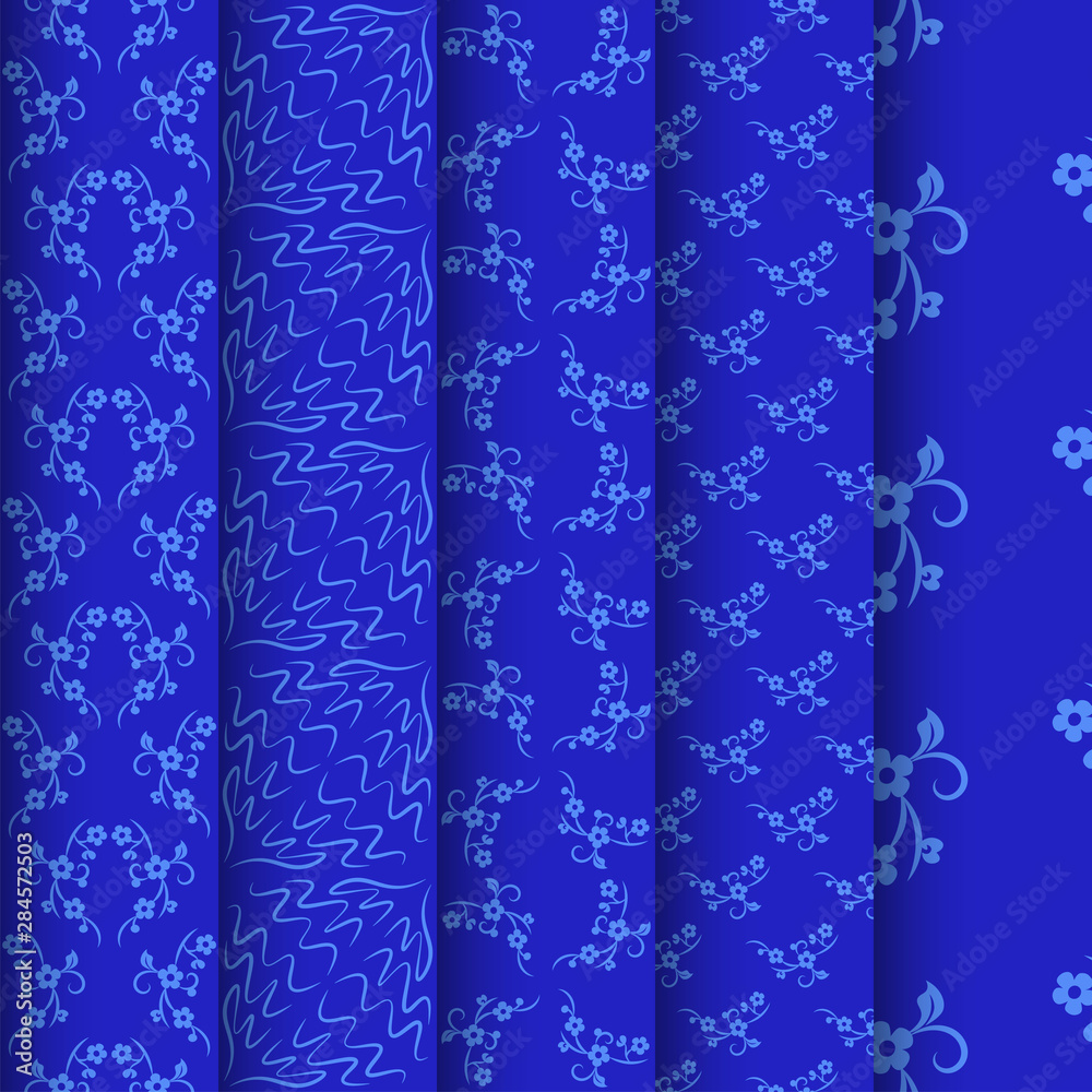Poster Set of chinese pattern. Modern background design. Vector template set. Vintage abstract seamless chinese traditional pattern. Endless texture for wallpaper, pattern fills, web page, surface textures.