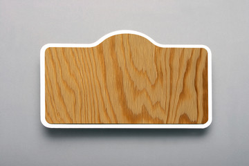 Metal or wooden name plate for insertion into collar or shirt pocket. Metal or wooden name tag.