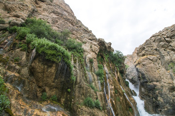 waterfall in the mountains