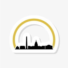 Obraz premium United States Capitol building sticker icon in Washington DC