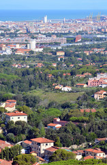 Fototapeta na wymiar italy livorno city harbor panoramic