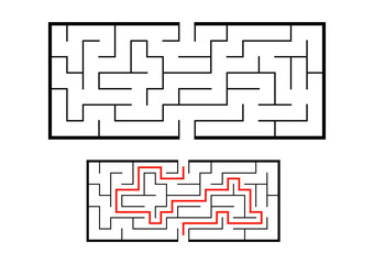 Abstact labyrinth. Educational game for kids. Puzzle for children. Maze conundrum. Find the right path. Vector illustration.