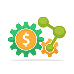 Illustrated icon with the concept of financial resources with a referral program