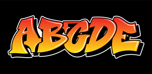 Graffiti style lettering text design