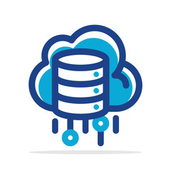 Vector illustration icon with the concept of cloud computing database