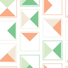 Retro geometric triangle square pattern vector seamless pattern