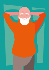 old man with beard avatar character