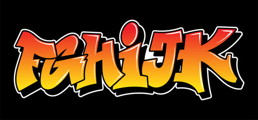 Graffiti style lettering text design